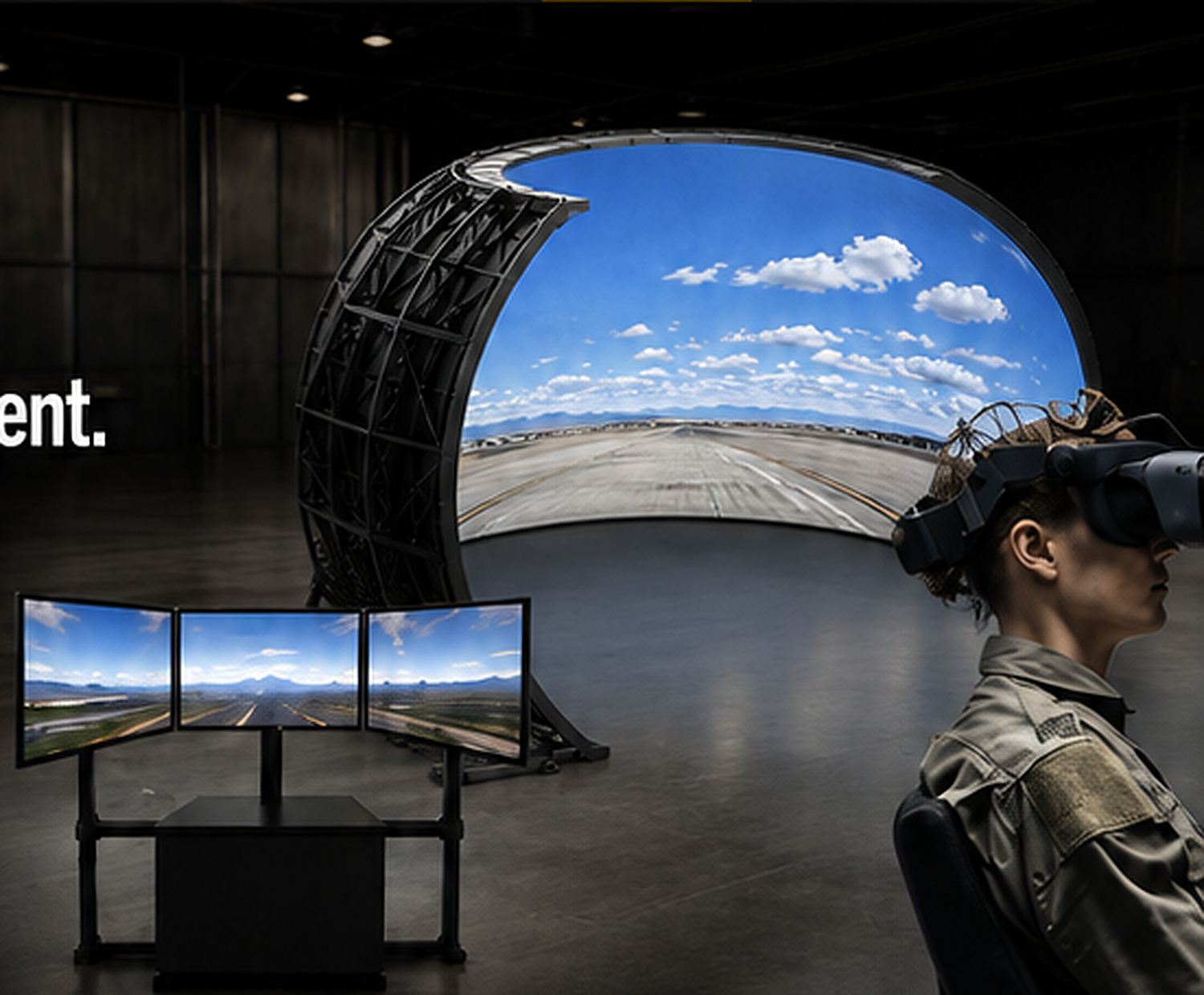 Monitor, LED display and mixed reality simulator visual systems